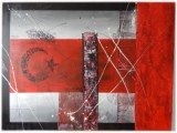 Gemälde Red Turkey von kooZal - Acrylbilder und Collagen Mischtechniken
